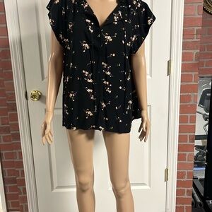 Floral Black Women's Top